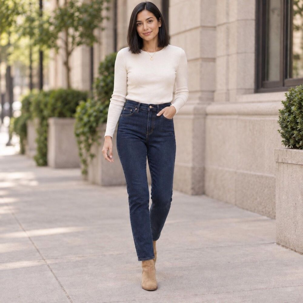 Madewell The Perfect Vintage Jeans 29 High Rise Tapered Dark Wash Stretch